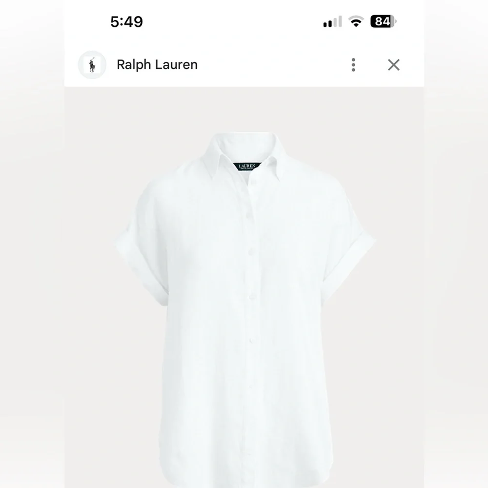 Ralph Lauren linen short sleeve button down.  Pristine condition.  Size S - Picture 2 of 9